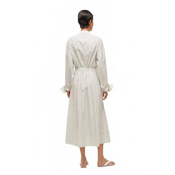 NEW STAUD lorenza midi dress in ivory micro stripe - www.joarbit.com NEW STAUD lorenza midi dress in ivory micro stripe - www.joarbit.com